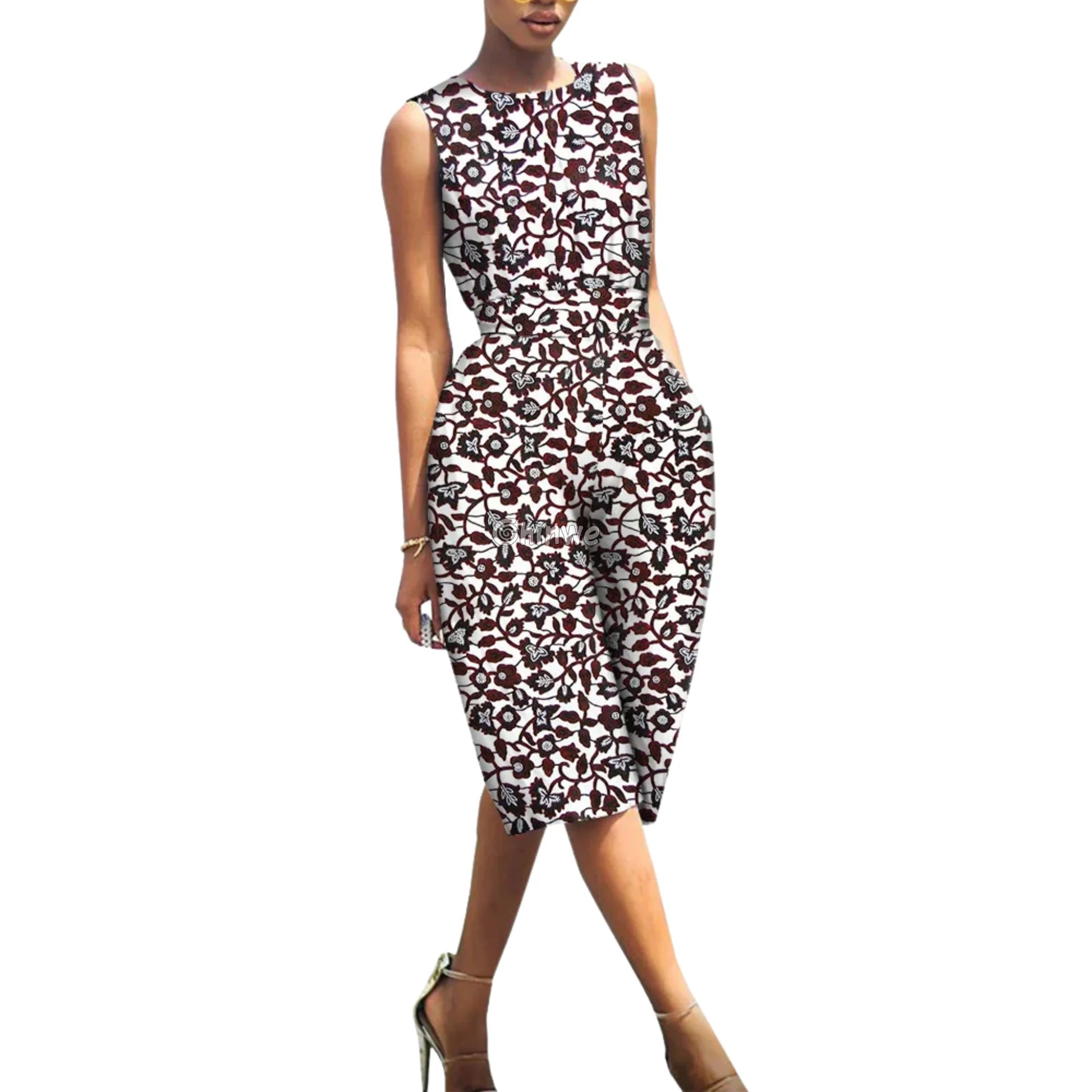 Relaxed Fit Sleeveless Wax Ankara Jumpsuit Twilight Series Women’s Clothing