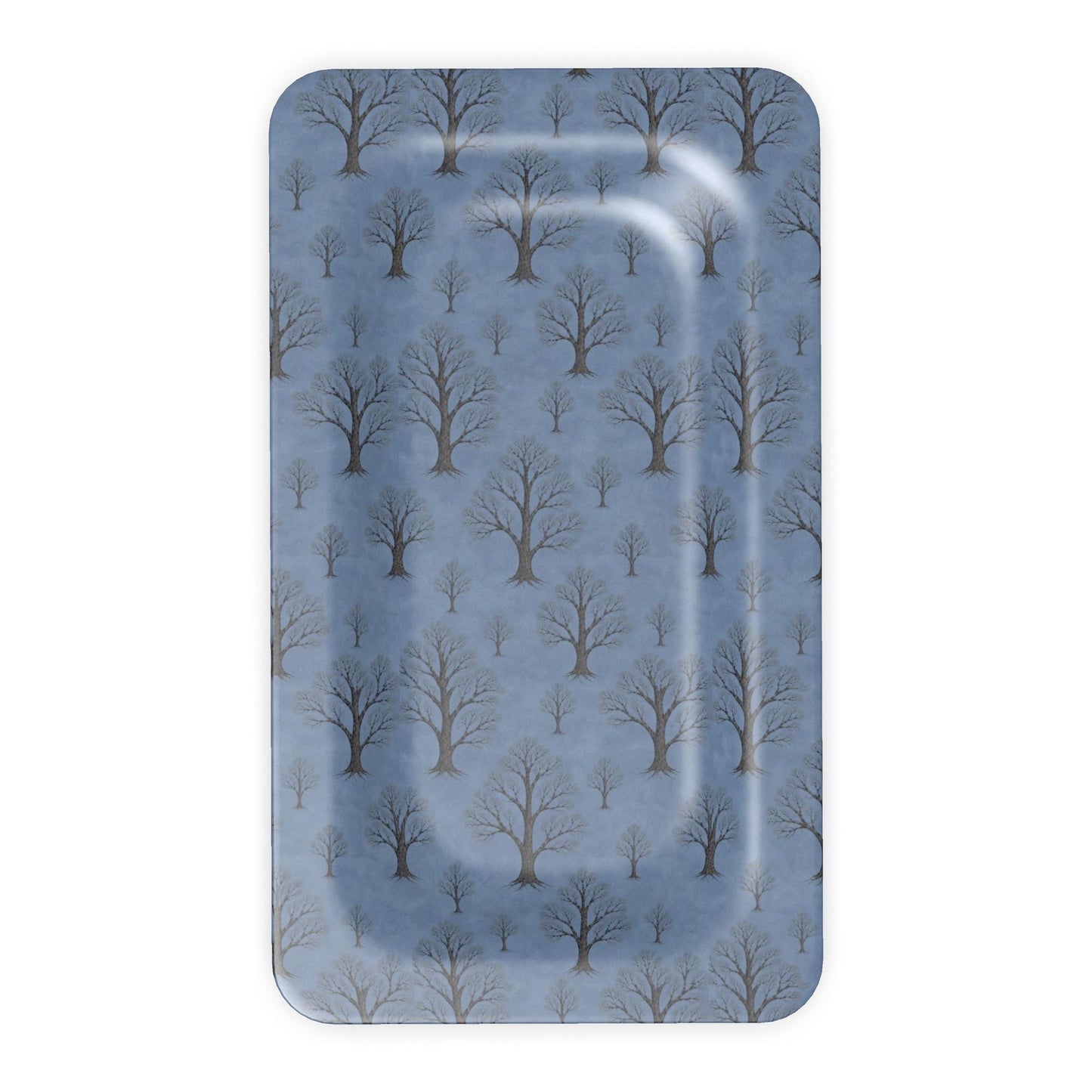 Blue Winter Tree Serving Tray