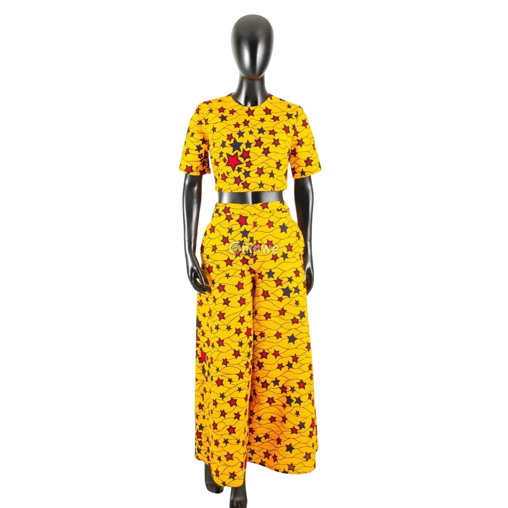 The Adamma Set Two Piece Crop Top and Wide Leg Pants - Women’s Clothing