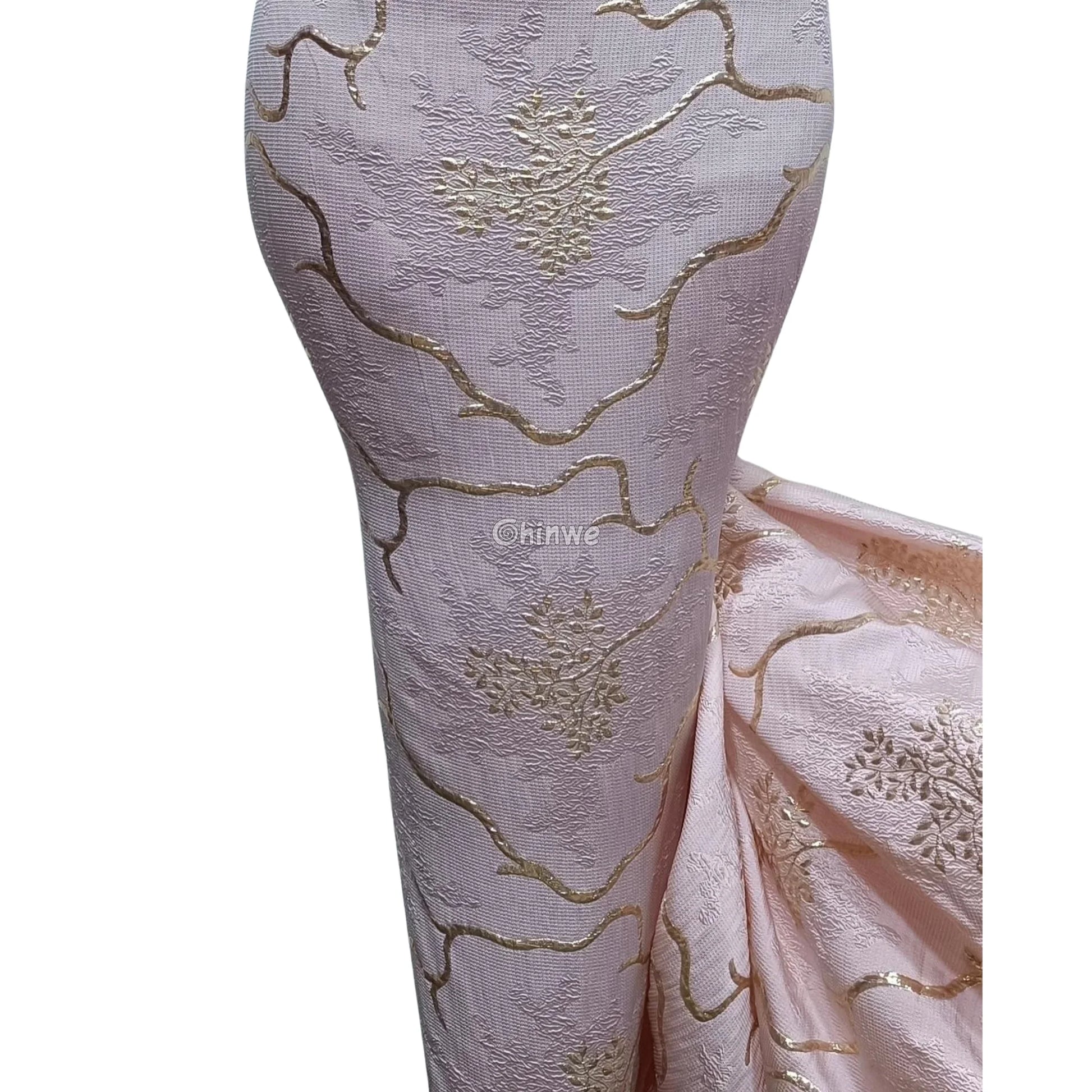 Jacquard Brocade Fabric with Metallic Floral Vines and Raised Texture Available in 7 Luxe Colors African Wax Print