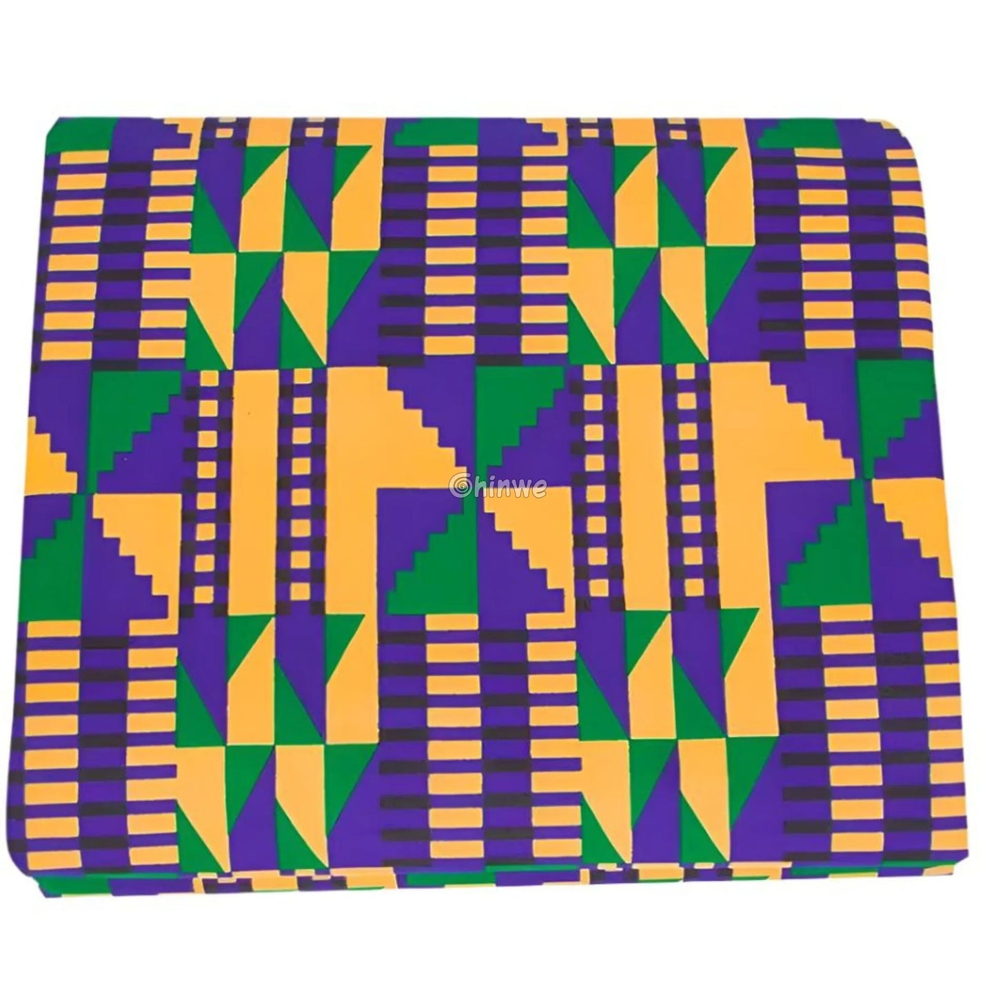 Yellow Green and Blue Geometric Ankara Wax Print Fabric African Wax Print Fabric