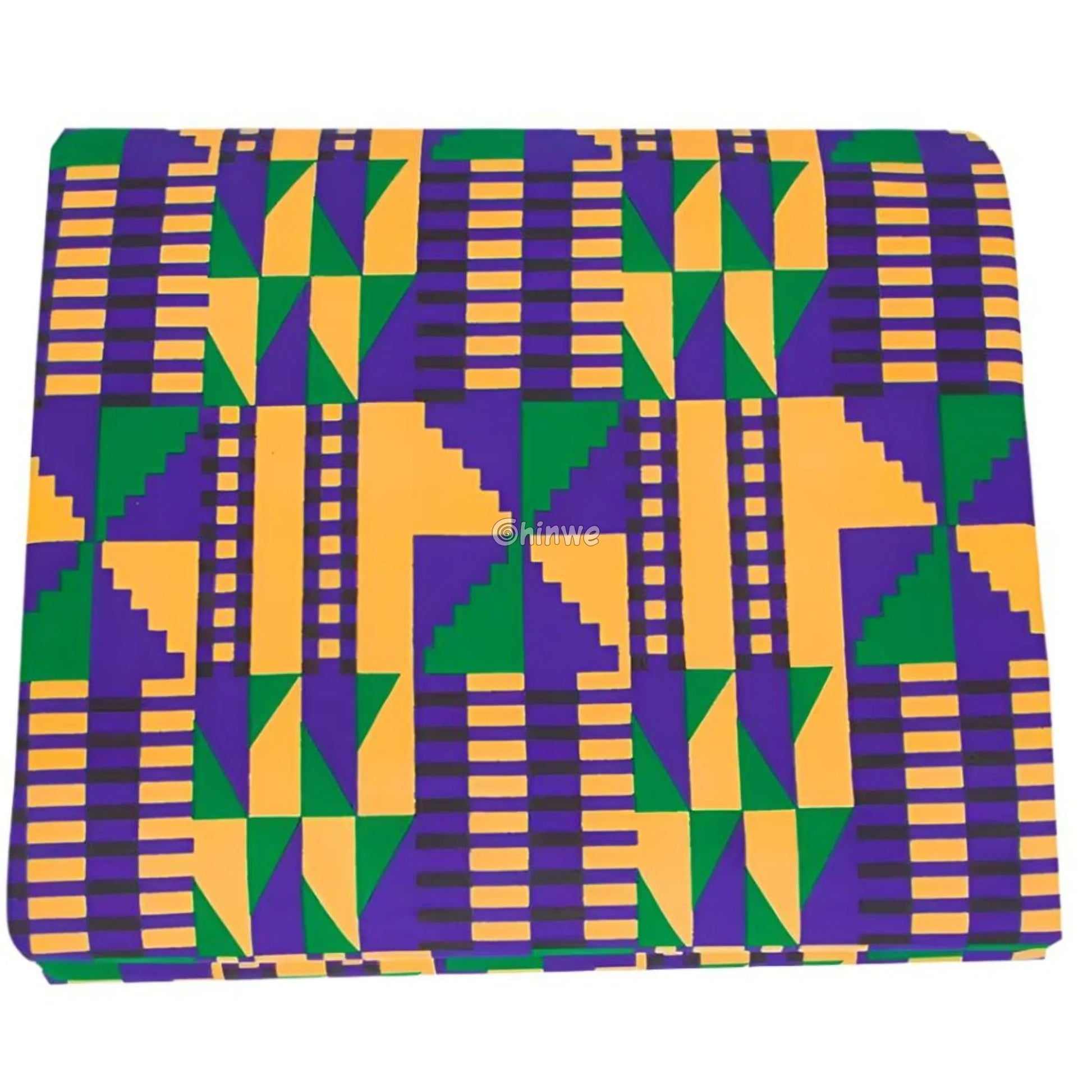 Yellow Green and Blue Geometric Ankara Wax Print Fabric African Wax Print Fabric