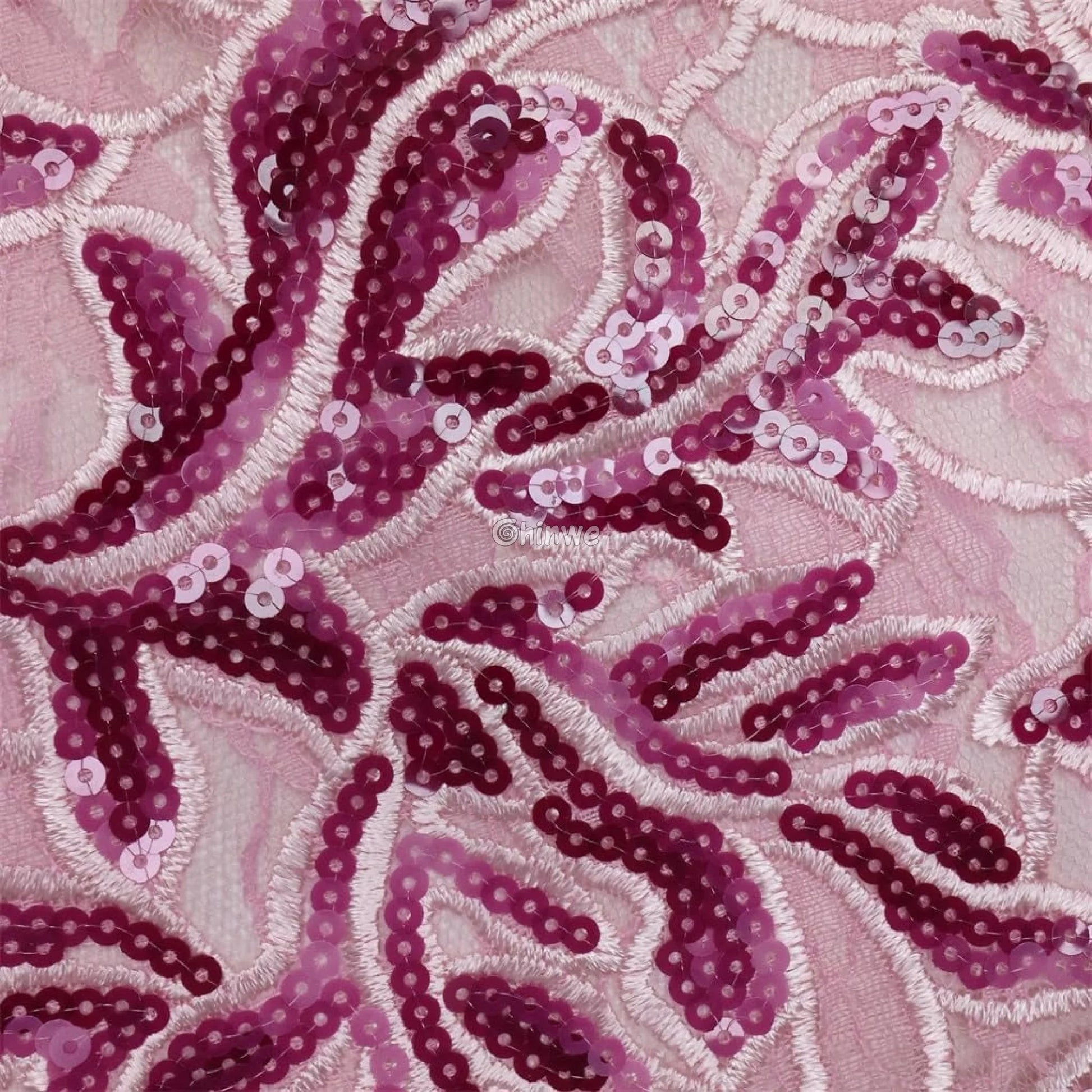 Jewel Tone & Metallic Accent Geometric Circle & Medallion Sequined Print Fabric Lace