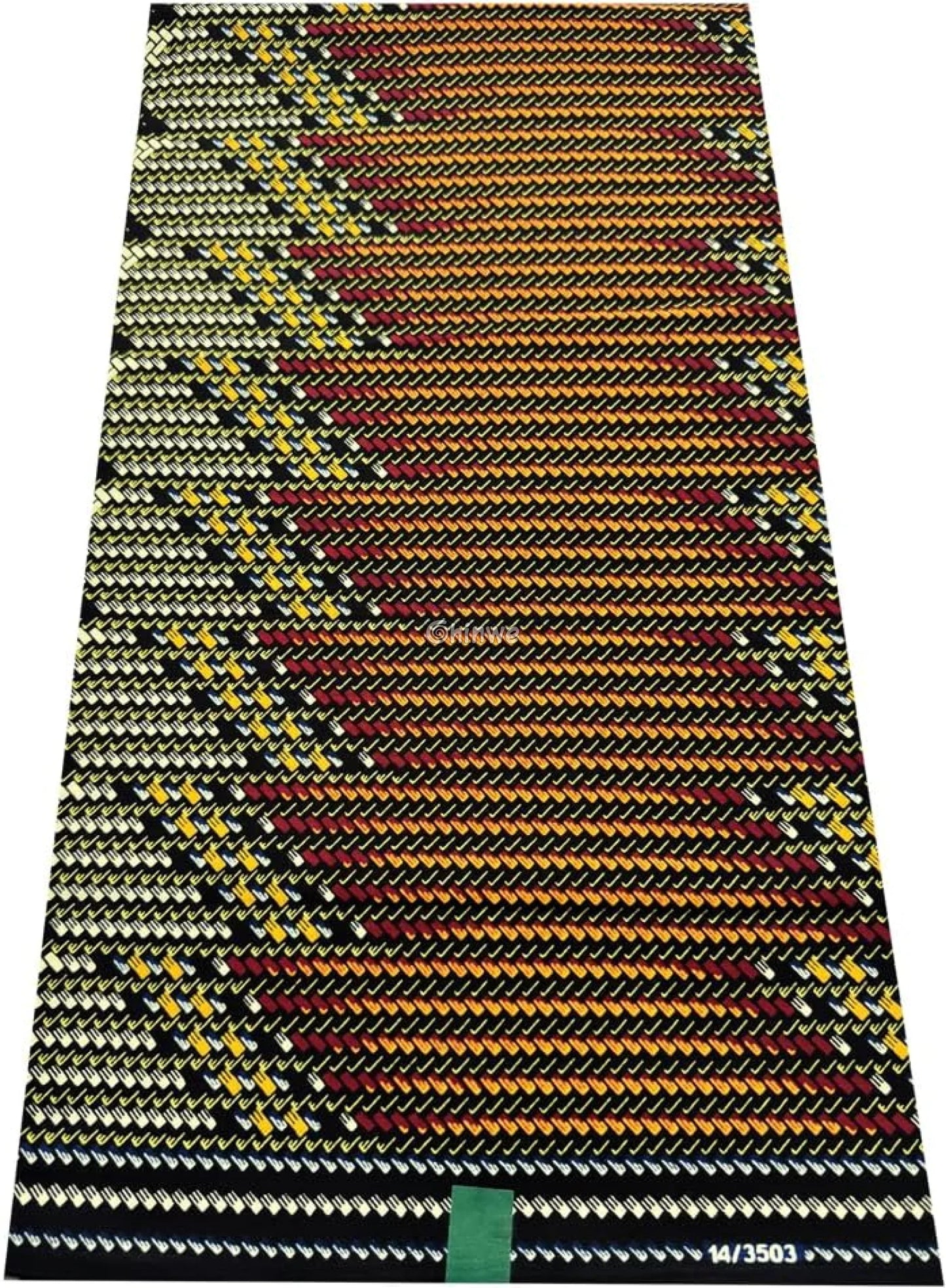 Bold Chevron Multicolor Fabric – Premium Geometric Design 6 Yards African Wax Print Fabric