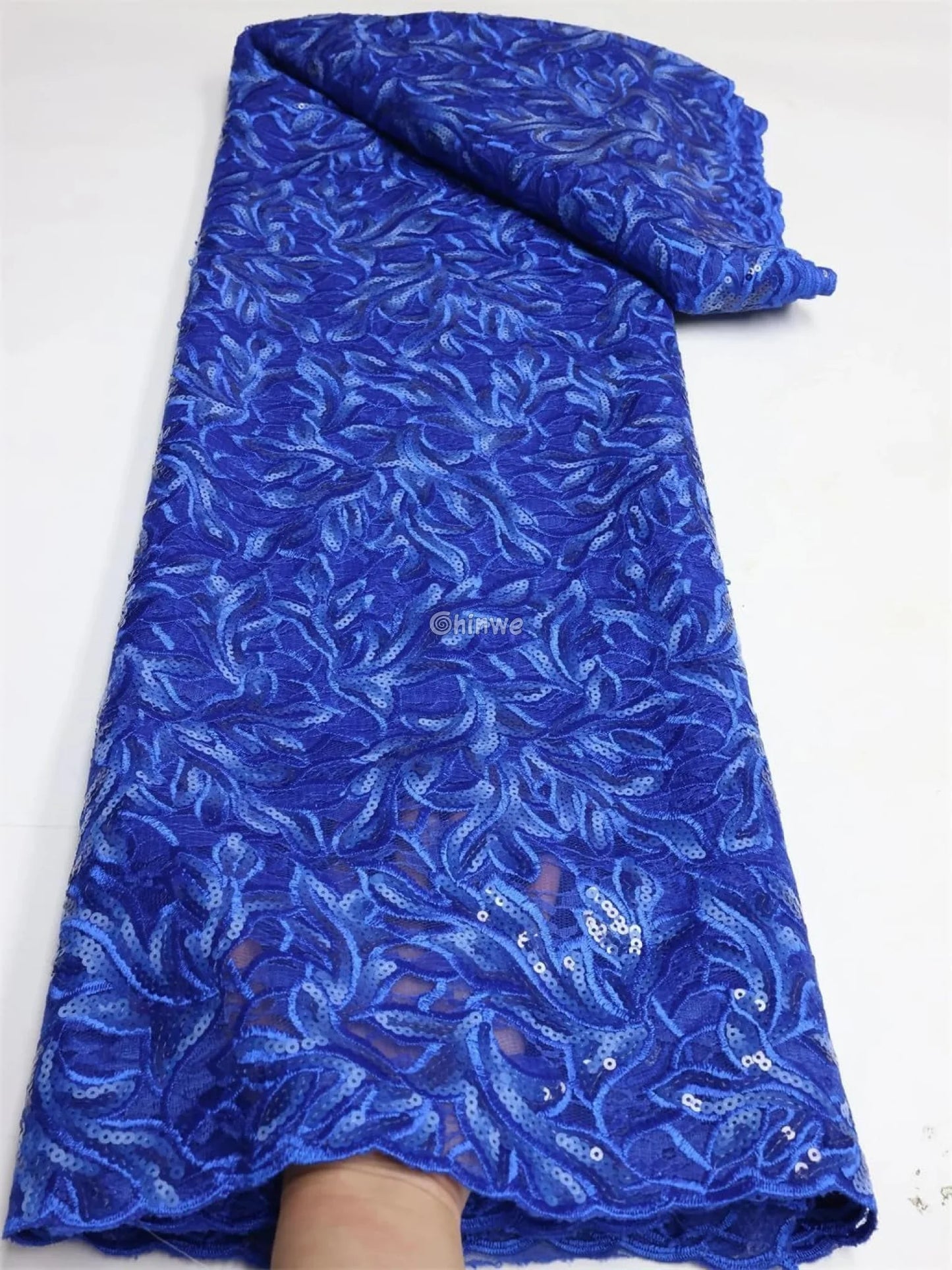 Jewel Tone & Metallic Accent Geometric Circle & Medallion Sequined Print Fabric Lace