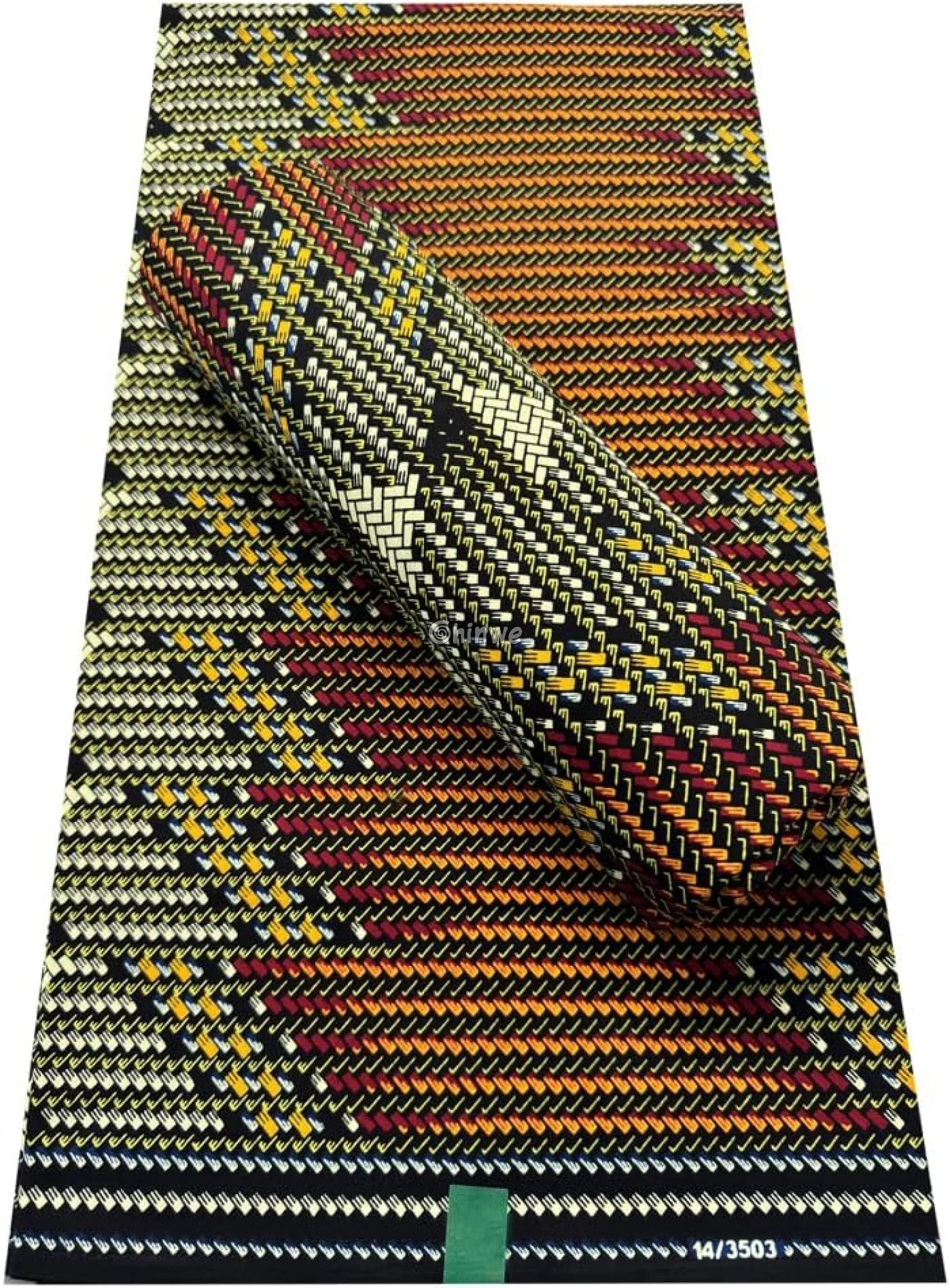 Bold Chevron Multicolor Fabric – Premium Geometric Design 6 Yards African Wax Print Fabric