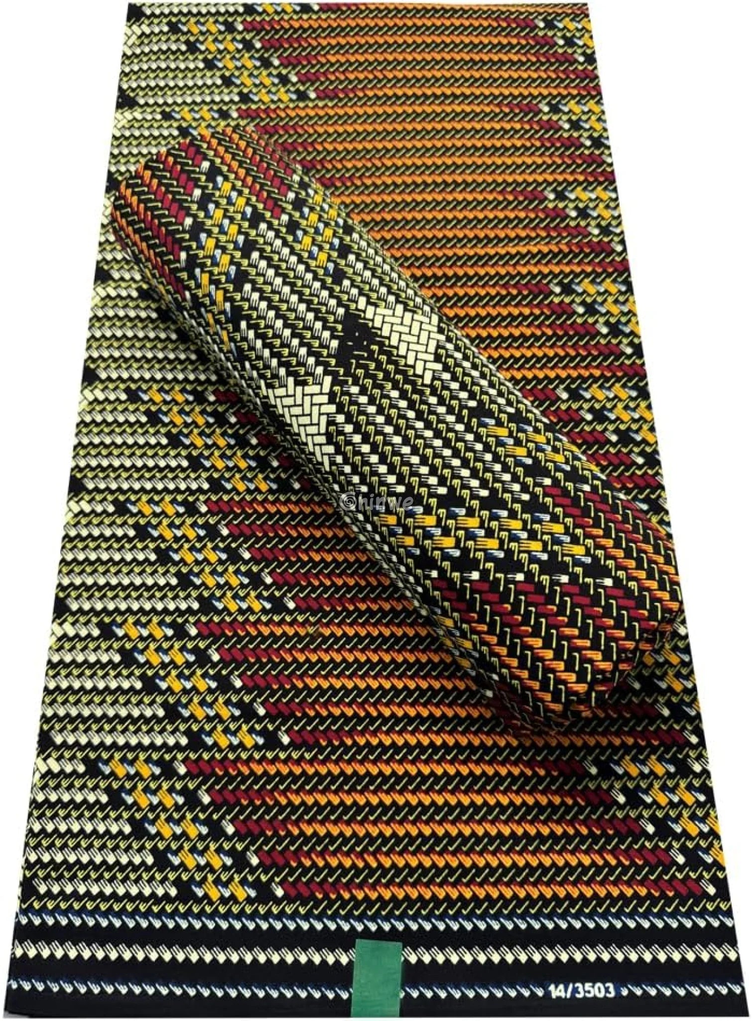 Bold Chevron Multicolor Fabric – Premium Geometric Design 6 Yards African Wax Print Fabric