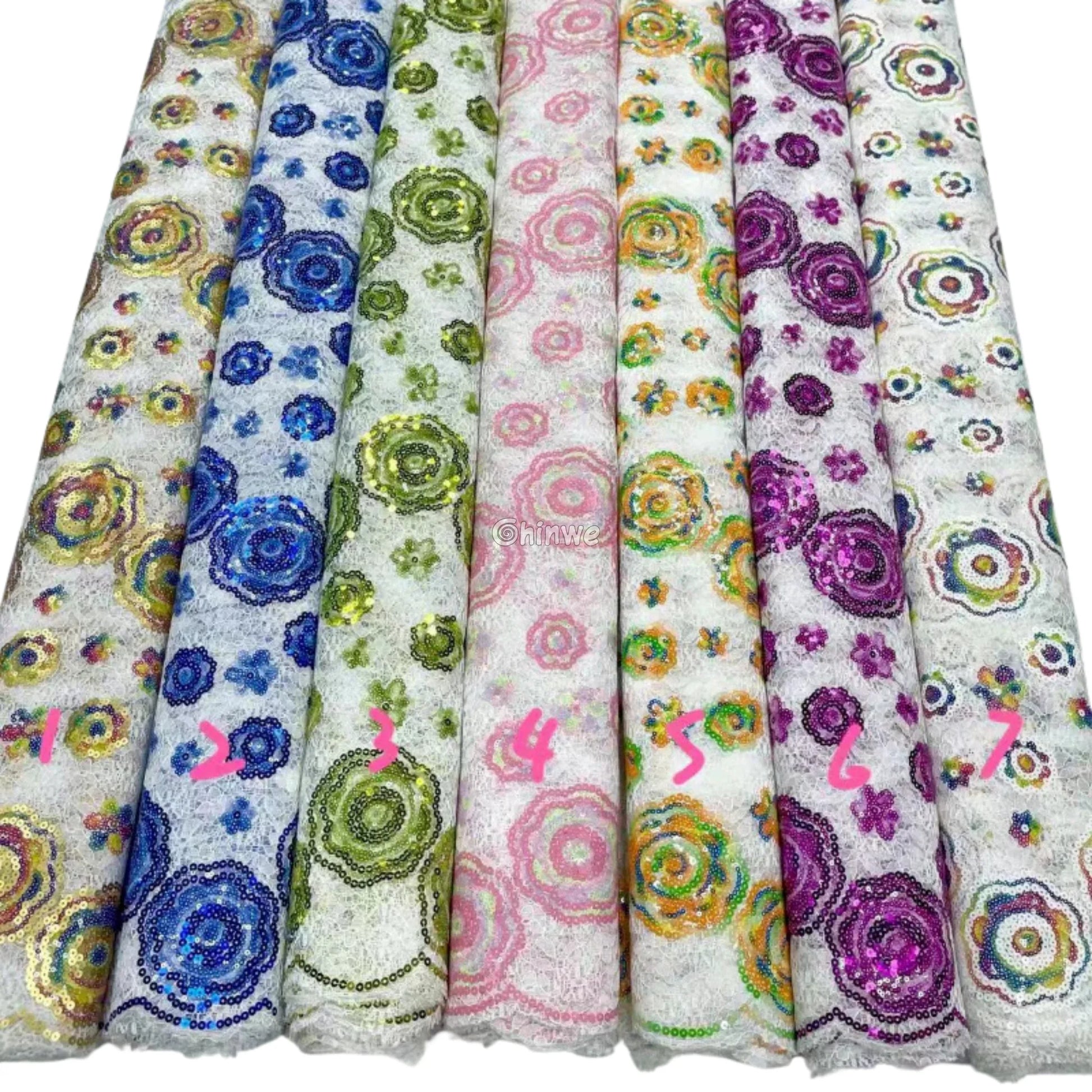 Orchid & Lavender Purple Paisley & Floral Sequined Lace with Scalloped Edge for Tailoring & Accents