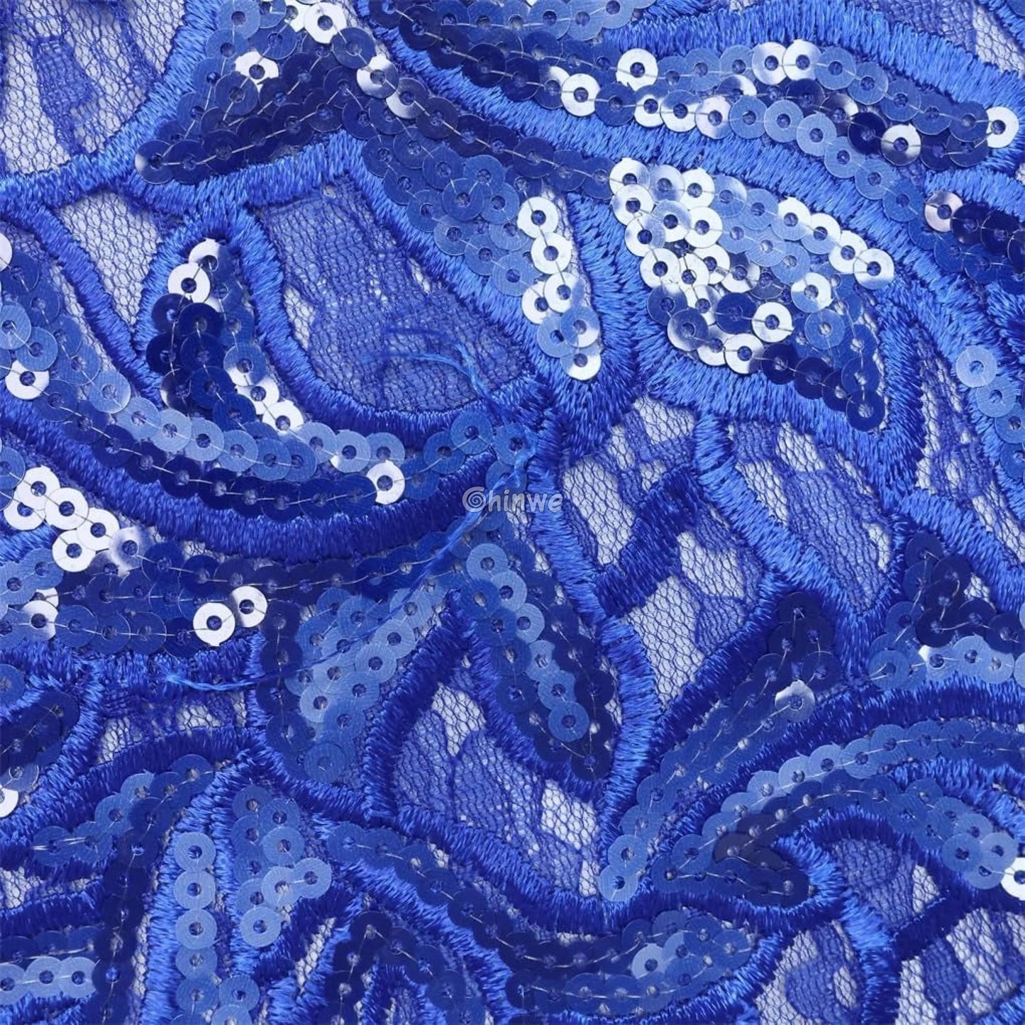 Jewel Tone & Metallic Accent Geometric Circle & Medallion Sequined Print Fabric Lace