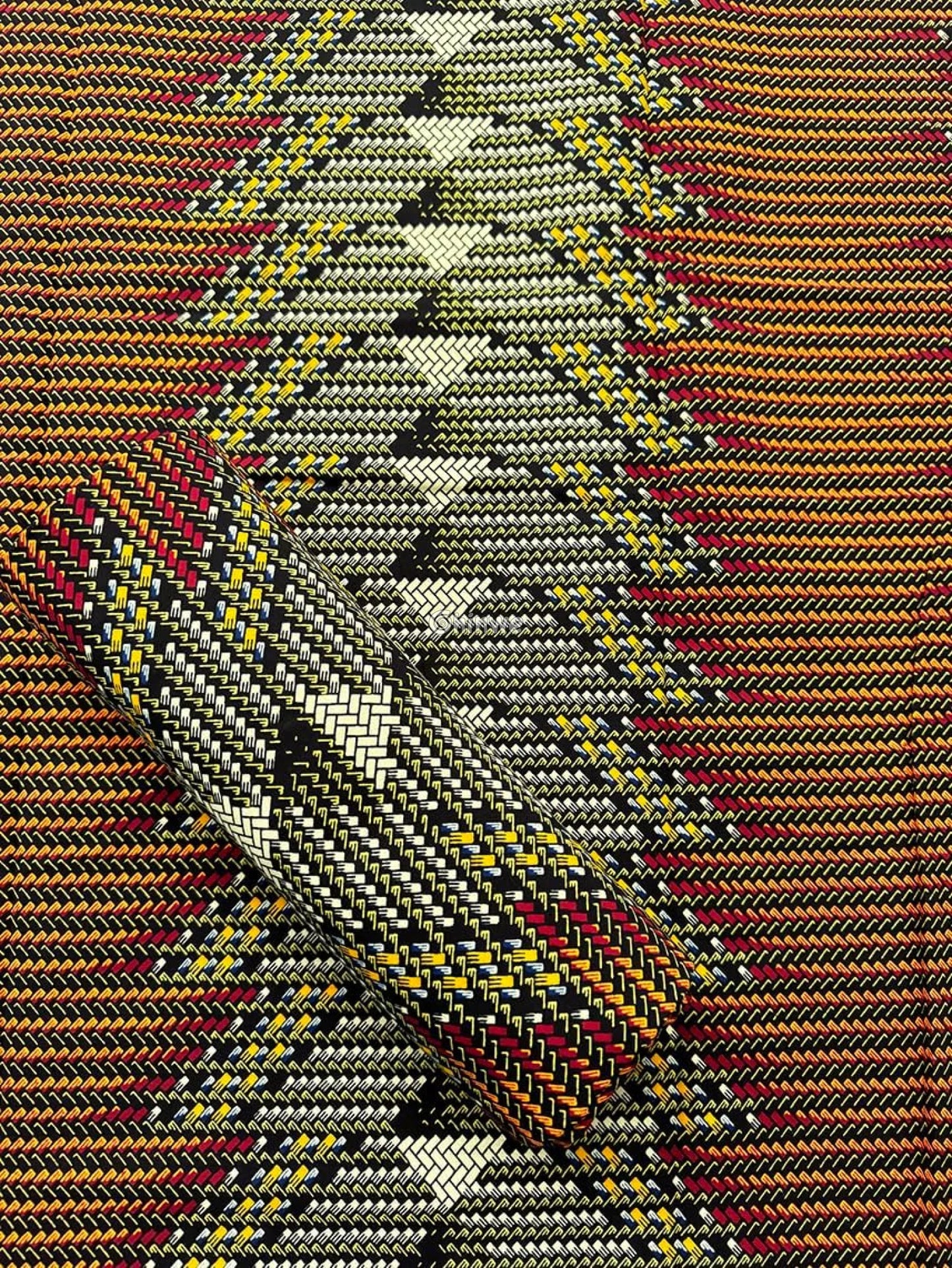 Bold Chevron Multicolor Fabric – Premium Geometric Design 6 Yards African Wax Print Fabric