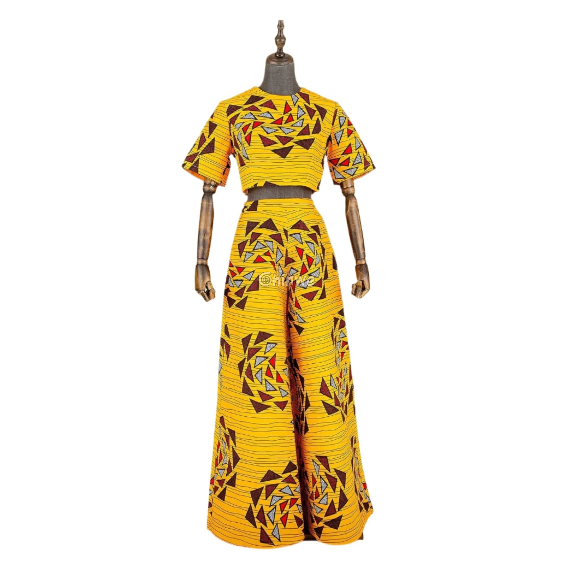 The Adamma Set Two Piece Crop Top and Wide Leg Pants - Women’s Clothing