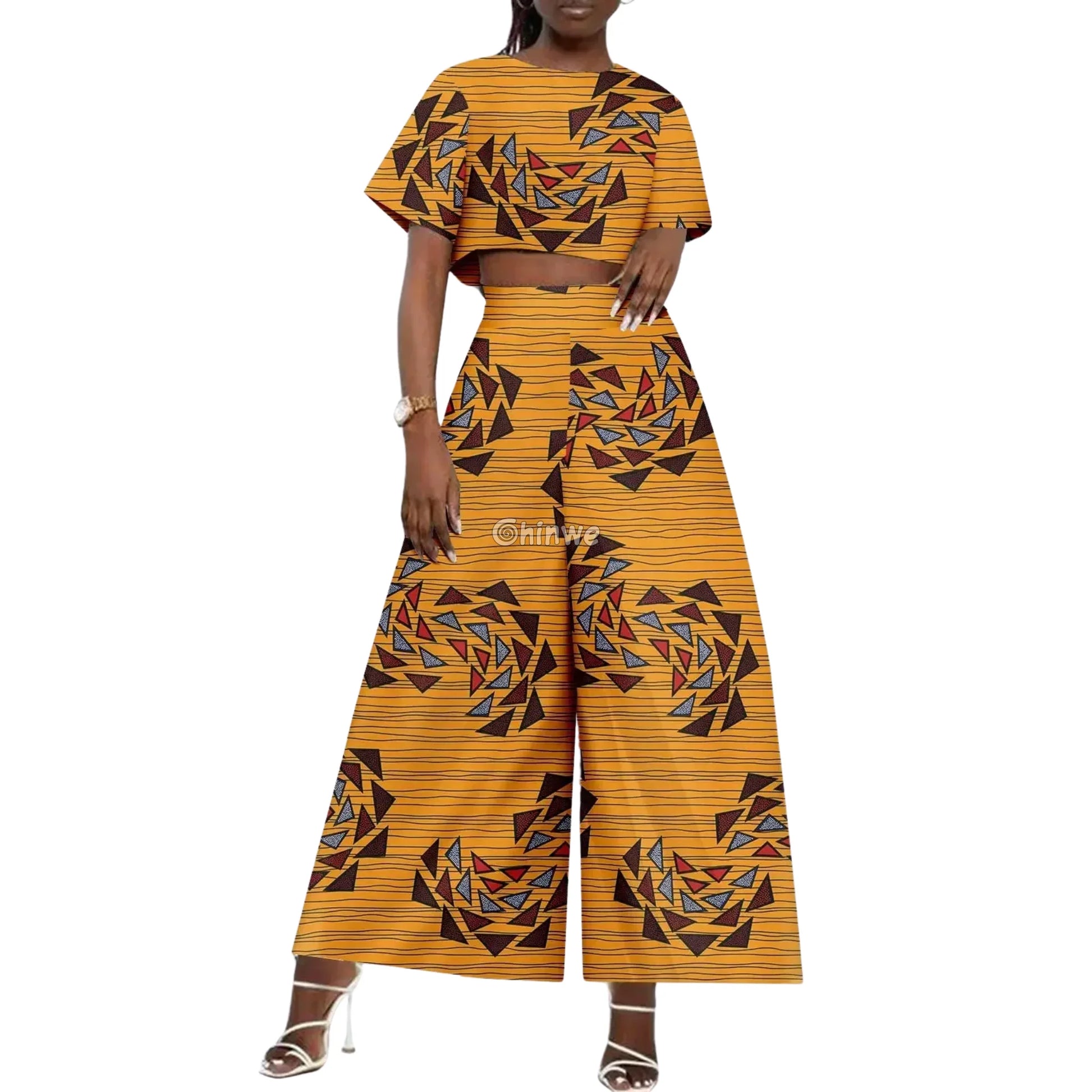 The Adamma Set Two Piece Crop Top and Wide Leg Pants - Women’s Clothing