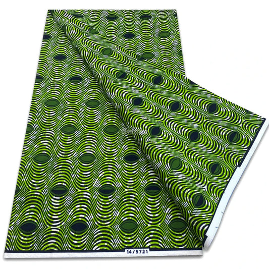 Green and Black Ripple Illusion Print with Layered Concentric Ovals and Micro-Dot Pattern Texture Green with Black &