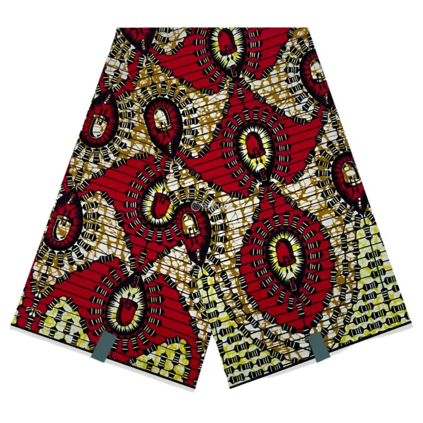 Vibrant Green and Pink Ankara Fabric with Nature-Inspired Patterns