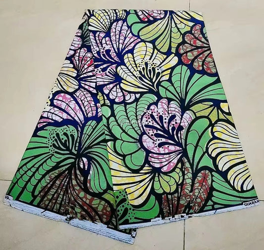 Multicolor Ankara Fabric with Vibrant Floral Designs