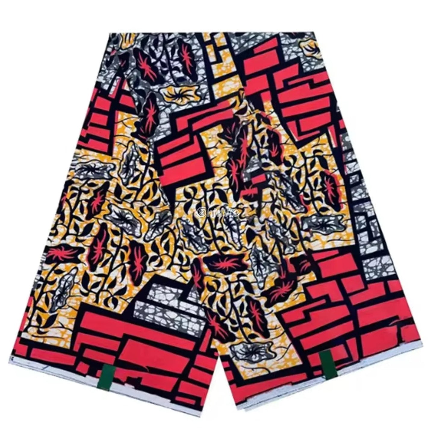 Aqua Geometric Harmony Ankara Wax Print with Bold Triangle Design