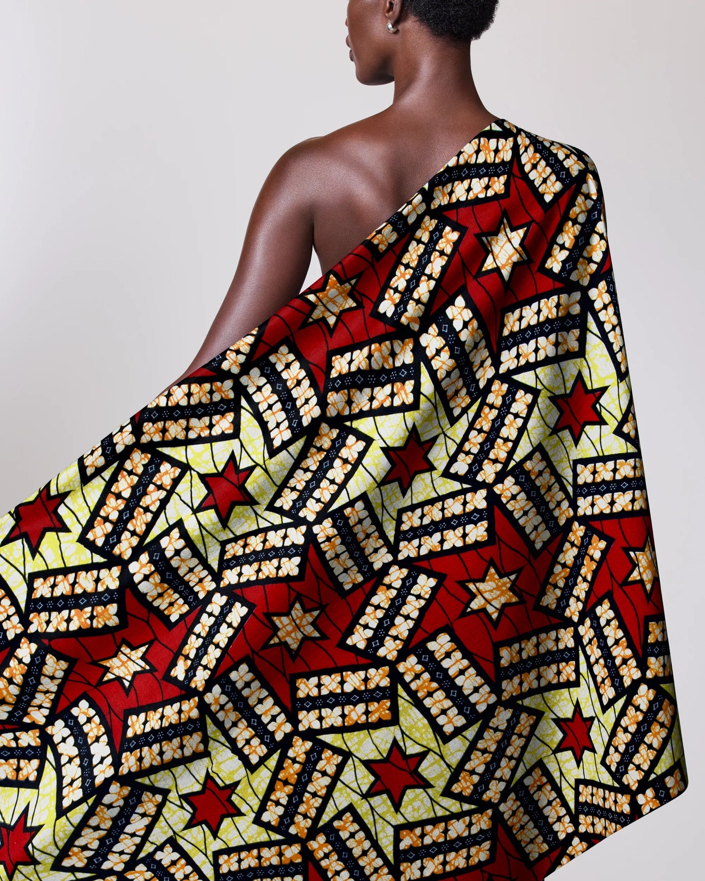 Bold Starburst African Cotton Wax Print Fabric