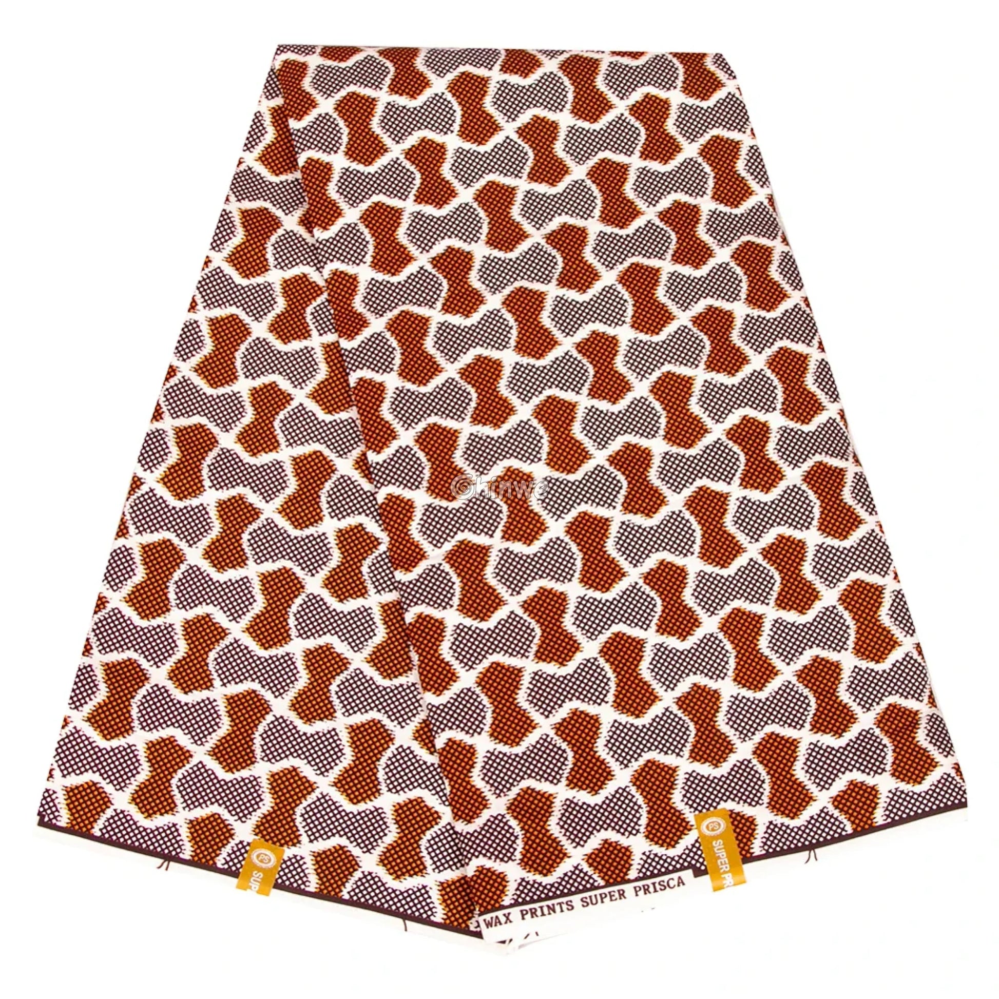 Brown Geometric Ankara Wax Print with Abstract Shapes