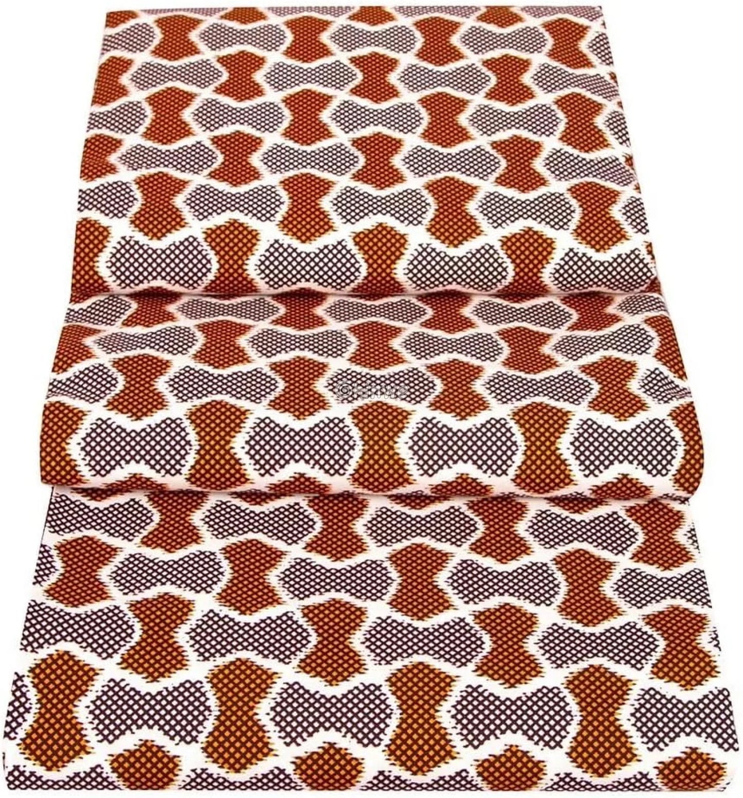 Brown Geometric Ankara Wax Print with Abstract Shapes