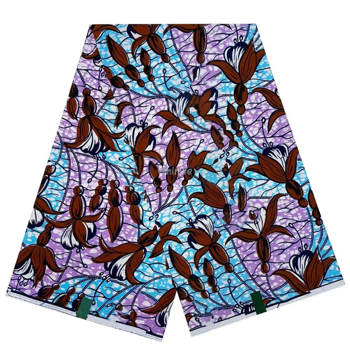 Elegant Floral African Wax Print Fabric