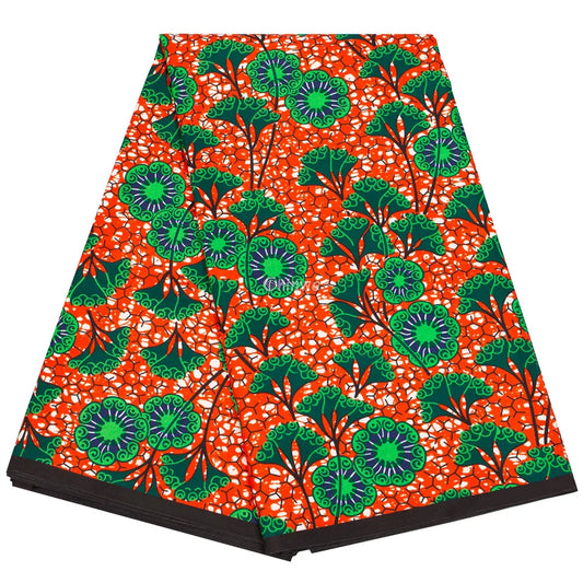Floral Print, Red Wax Print, Green Fabric, African Textile, Ankara Fabric, Wax Print Fabric, Traditional Fabric, Sewing Material, DIY Fabric, Craft Material, Fashion Cloth, Quilting Fabric, Decorative Textile, Handmade Material, Vibrant Print.