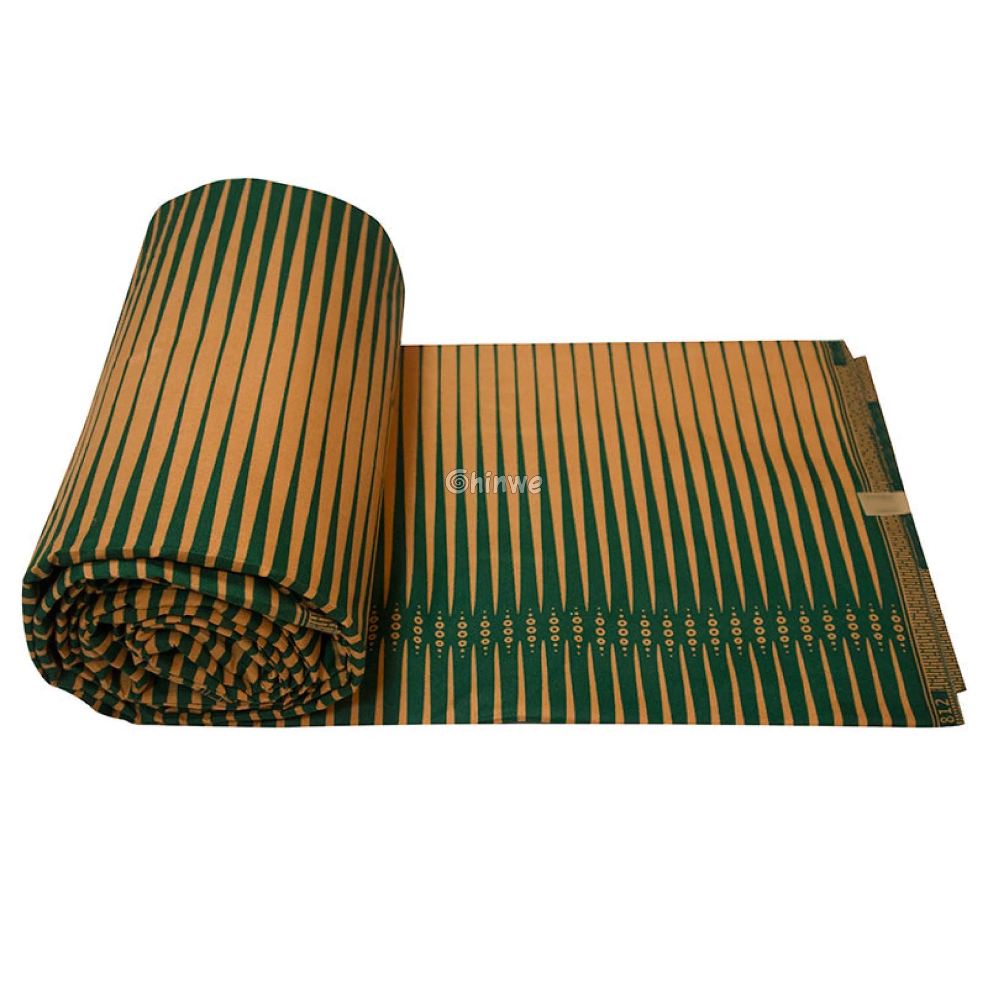 Minimalist Beige Striped Ankara Wax Print Fabric