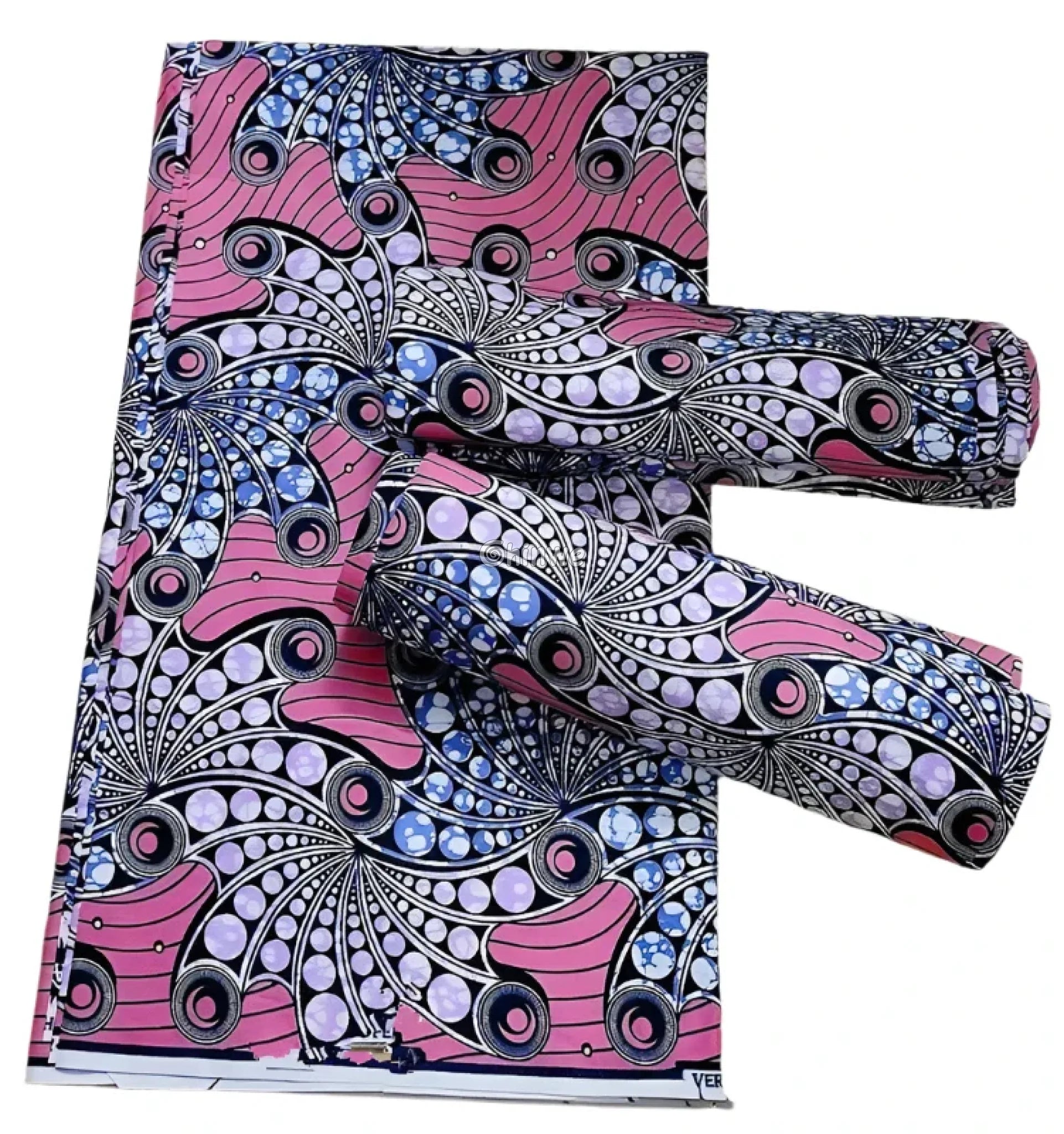 Pink Swirl Ankara Wax Print Fabric Elegant Abstract Design