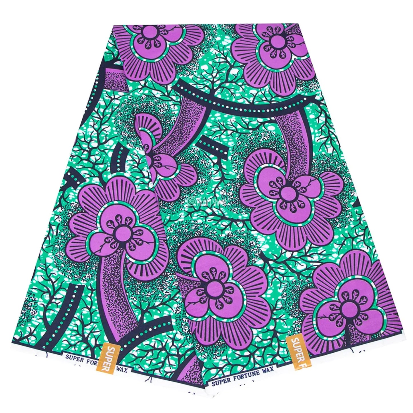 Purple Fabric, Floral Print, Ankara Textile, Vine Design, Wax Print, Nigerian Fabric, DIY Projects, Bold Flowers, Quilting Material, Craft Fabric, Green Background, Elegant Textile, Seamless Pattern, Vibrant Design, Fashion Fabric, Modern Ankara.