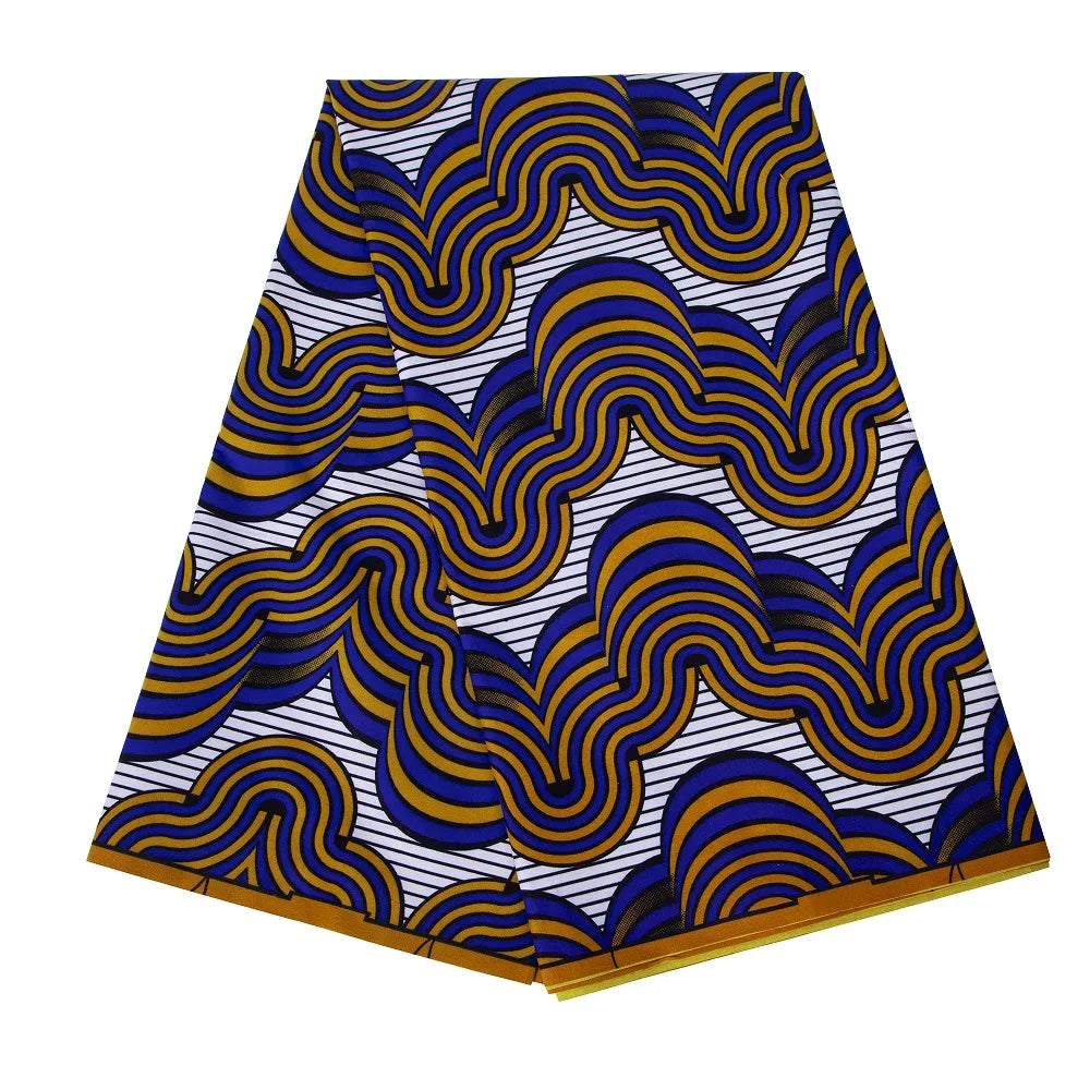 Bold Medallion Ankara Wax Print Fabric Collection – Black, Green, Plum, Tan & Amber, 6 Yards