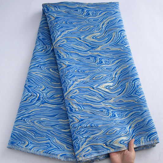 Lustrous Metallic Jacquard: Premium Marble Swirl Brocade Jacquard Fabric Brocade Fabric