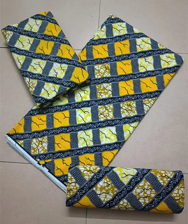 Maximalist Floral Ankara Wax Print Fabric Collection, 6 Yards