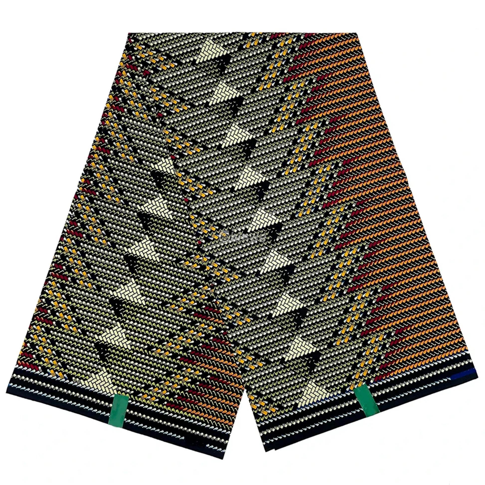 Bold Chevron Multicolor Fabric – Premium Geometric Design 6 Yards African Wax Print Fabric
