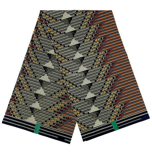Bold Chevron Multicolor Fabric – Premium Geometric Design 6 Yards African Wax Print Fabric