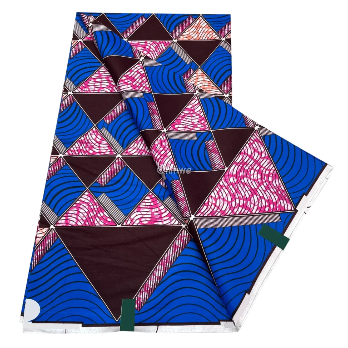 Crimson Brown and Royal Blue Triangle Grid with Pink Arch Motif and Striped Block Intersections Blue Prism with Pink