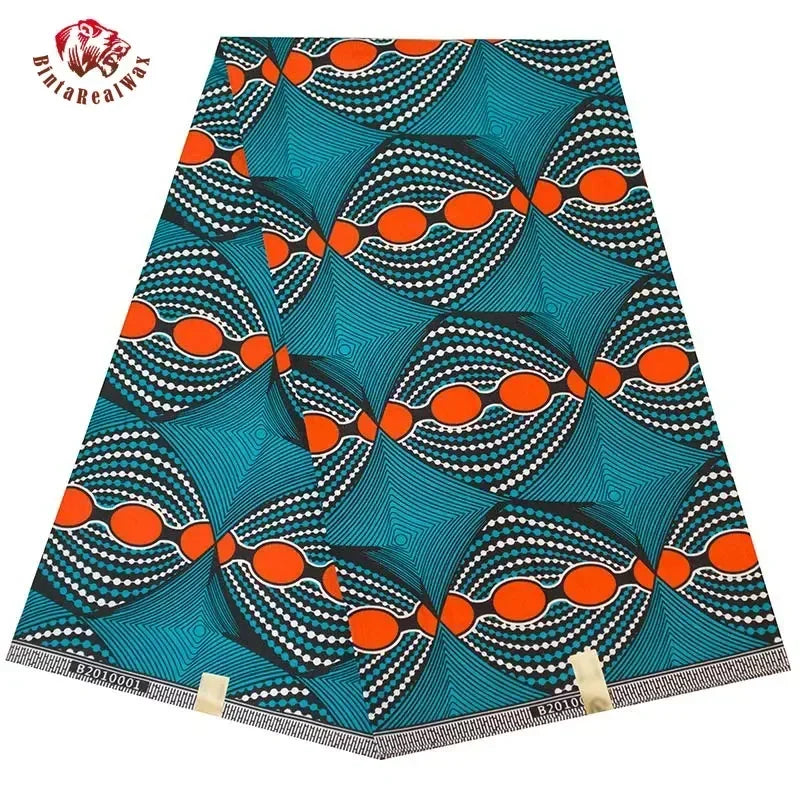 Bold Medallion Ankara Wax Print Fabric Collection – Black, Green, Plum, Tan & Amber, 6 Yards
