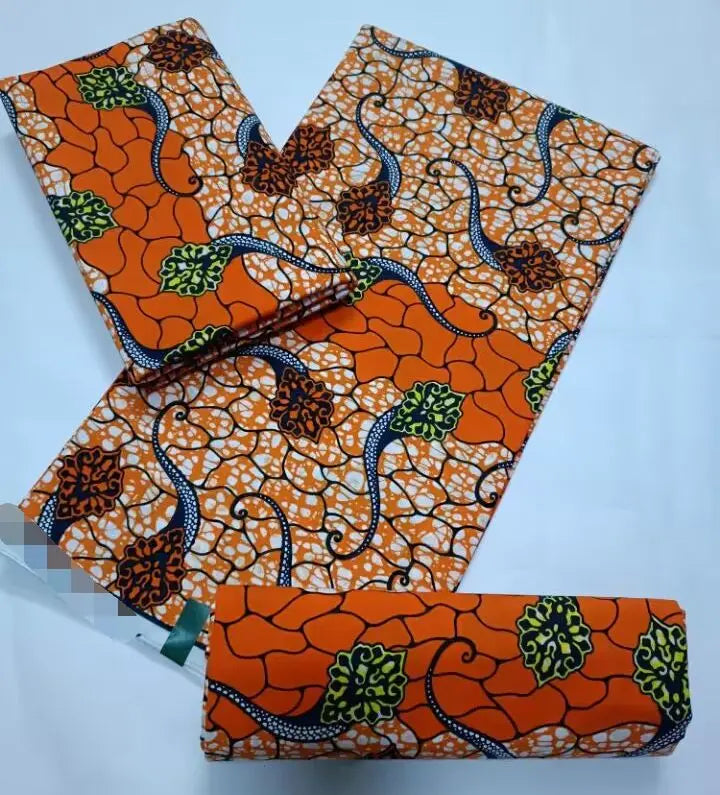 Maximalist Floral Ankara Wax Print Fabric Collection, 6 Yards