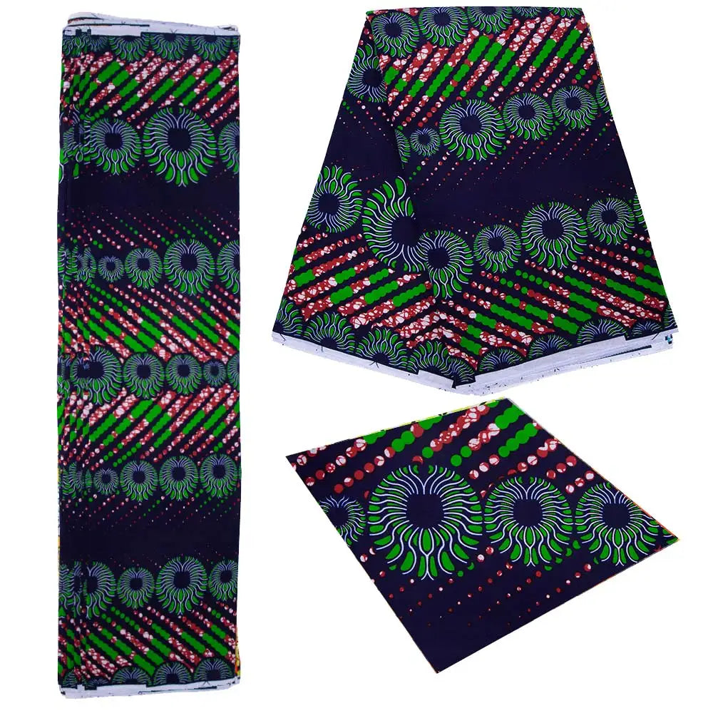 Midnight Jewel Batik Ankara Wax Print Fabric Collection, 6 Yards