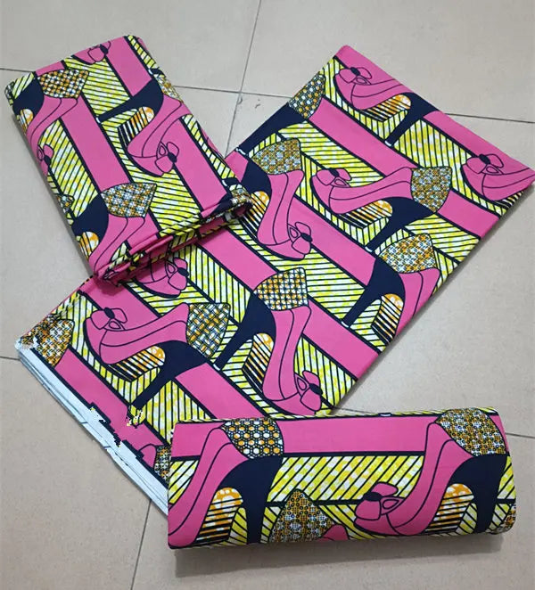 Maximalist Floral Ankara Wax Print Fabric Collection, 6 Yards