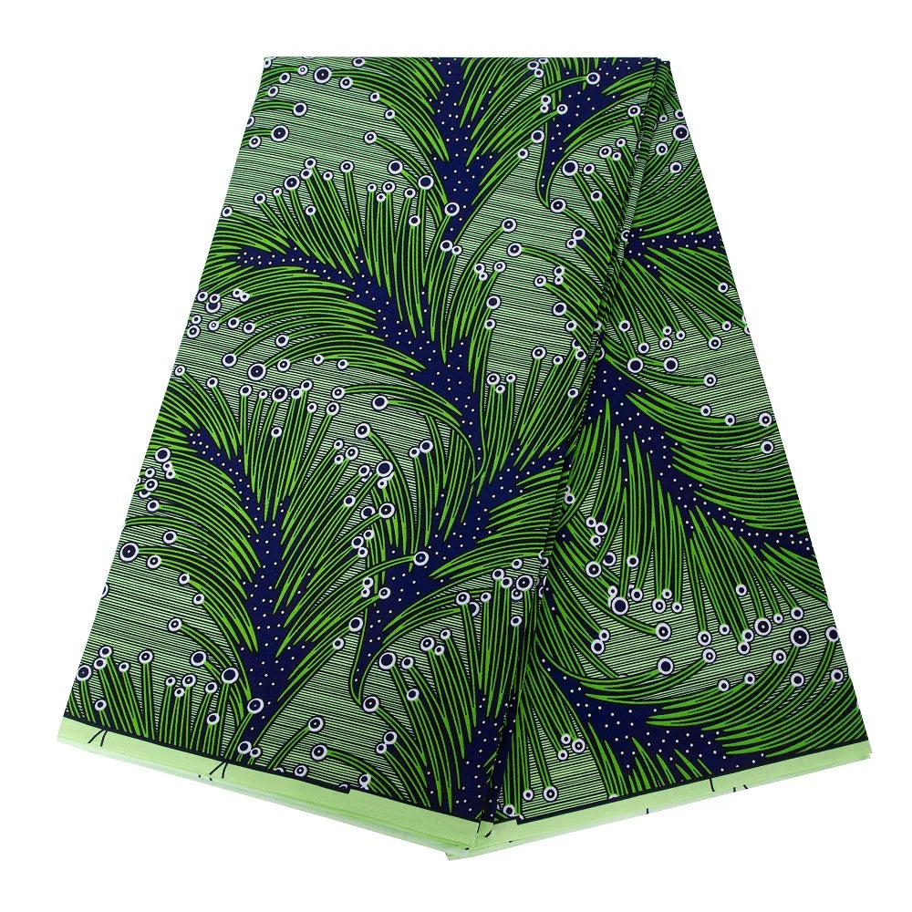 Bold Medallion Ankara Wax Print Fabric Collection – Black, Green, Plum, Tan & Amber, 6 Yards