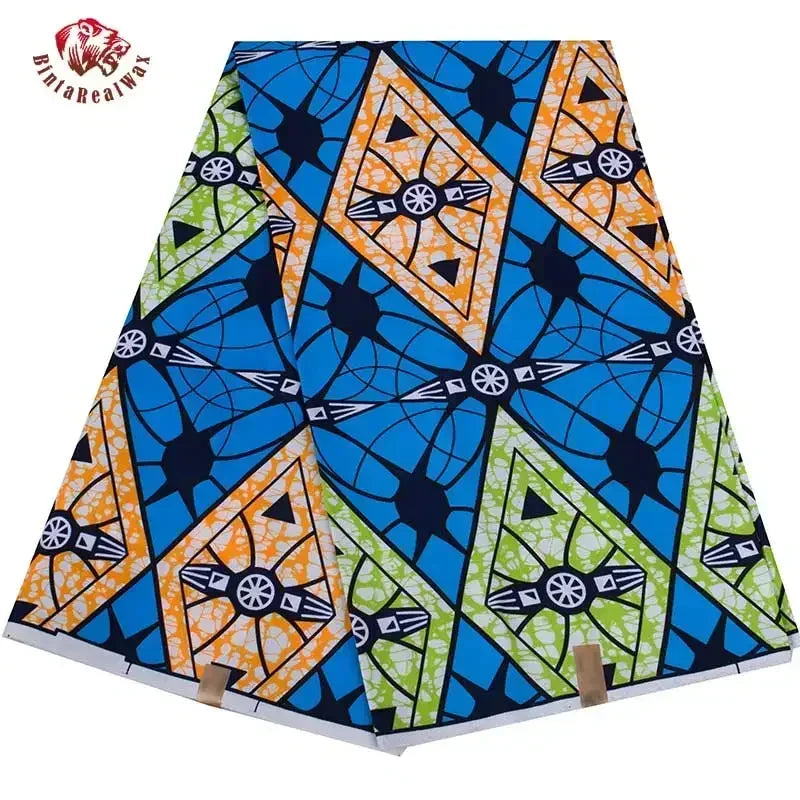 Bold Medallion Ankara Wax Print Fabric Collection – Black, Green, Plum, Tan & Amber, 6 Yards