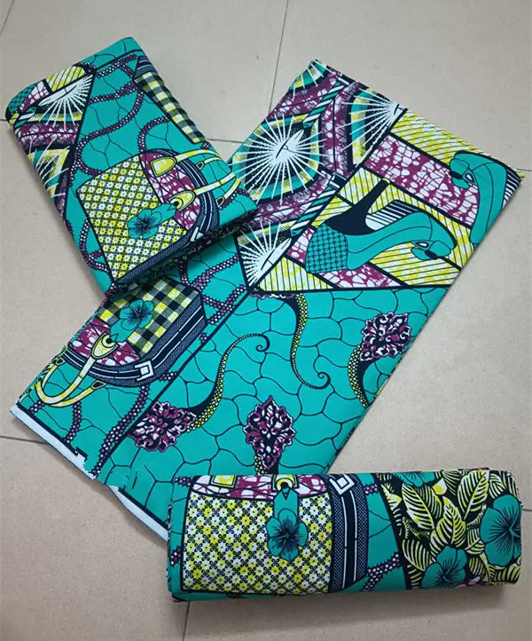 Maximalist Floral Ankara Wax Print Fabric Collection, 6 Yards