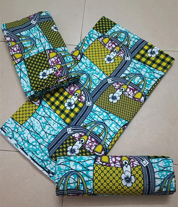 Maximalist Floral Ankara Wax Print Fabric Collection, 6 Yards