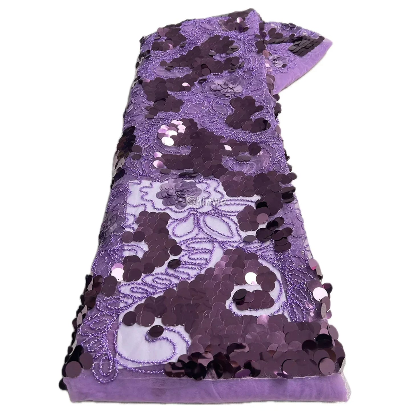 Vibrant Multi-Tone & Metallic Petal Floral Applique Sequin Lace Fabric Lilac Blossom Sequin Lace / 5 Yards / 120cm Lace