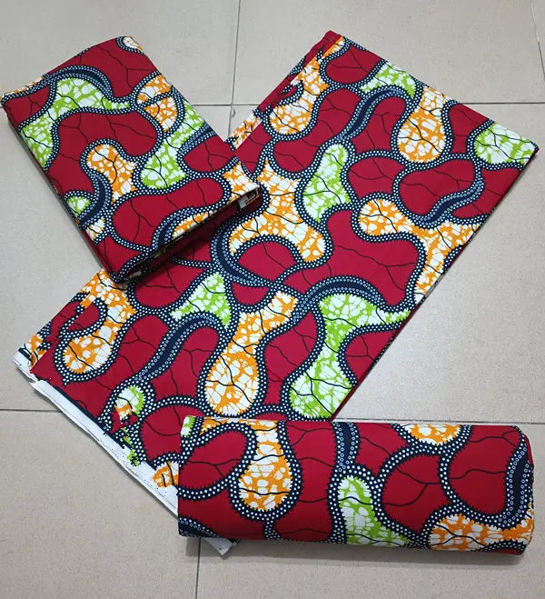 Maximalist Floral Ankara Wax Print Fabric Collection, 6 Yards
