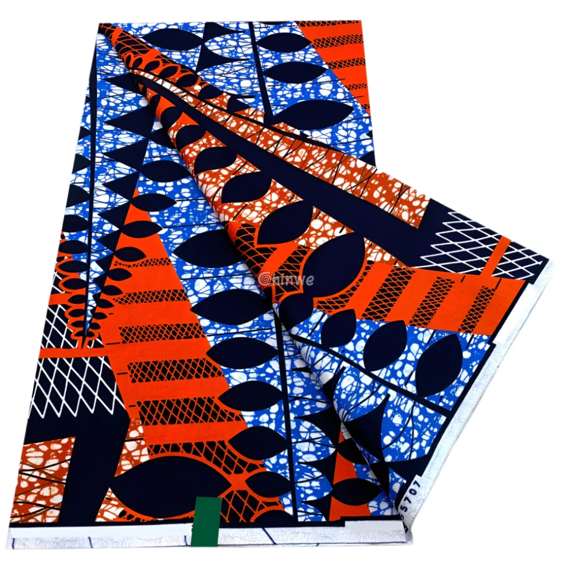 Obsidian Oval Leaf Chains with Vermilion Ladders and Batik Panels on Deep Navy and Azure Wax Pattern Obsidian Leaves &