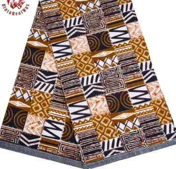 Bold Medallion Ankara Wax Print Fabric Collection – Black, Green, Plum, Tan & Amber, 6 Yards