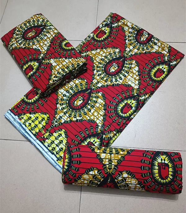 Maximalist Floral Ankara Wax Print Fabric Collection, 6 Yards