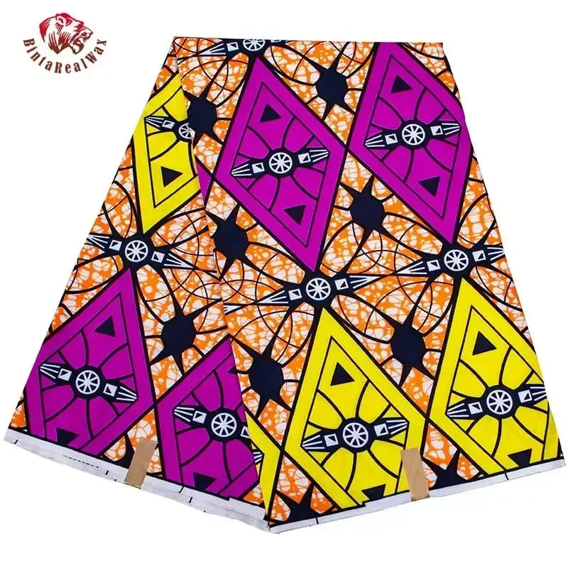 Bold Medallion Ankara Wax Print Fabric Collection – Black, Green, Plum, Tan & Amber, 6 Yards