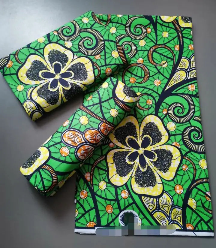 Maximalist Floral Ankara Wax Print Fabric Collection, 6 Yards