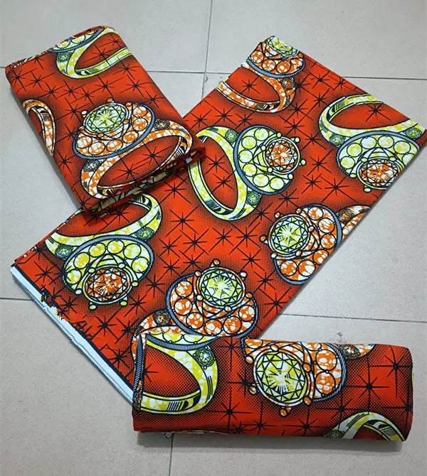 Maximalist Floral Ankara Wax Print Fabric Collection, 6 Yards